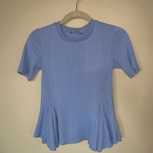 ZARA Classic Cornflower Blue Peplum Top